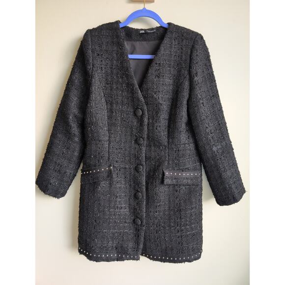 Zara Studded Tweed Blazer Dress size M - Blogger Fav! - Picture 3 of 7